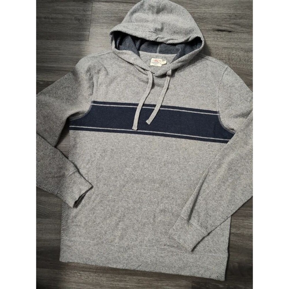 Faherty Brand men's sweatshirt hoodie sweater lightweight grey gray navy M soft